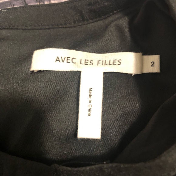 Avec Les Filles Metallic Fringe Black Cocktail Party Club Short Mini Dress - Picture 11 of 15